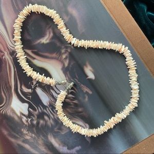 Natural Coral Pink Puka Shell Choker